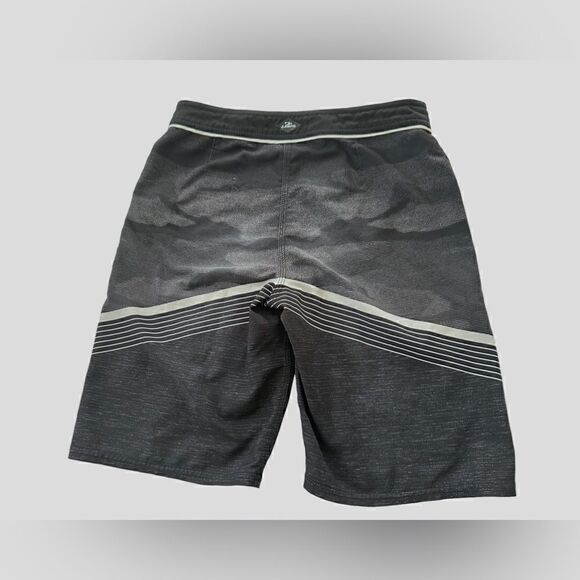 O’Neill Big Boys 26 Waist Striped Unlined Board Shorts Blue Blue Gray Black - Picture 5 of 12